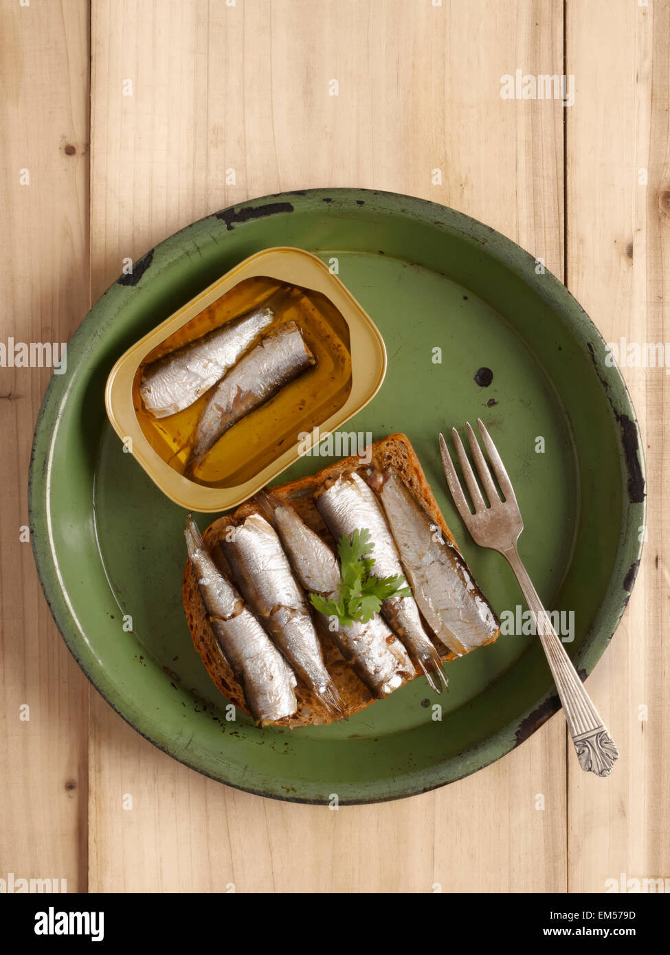 sardine sandwich Stock Photo