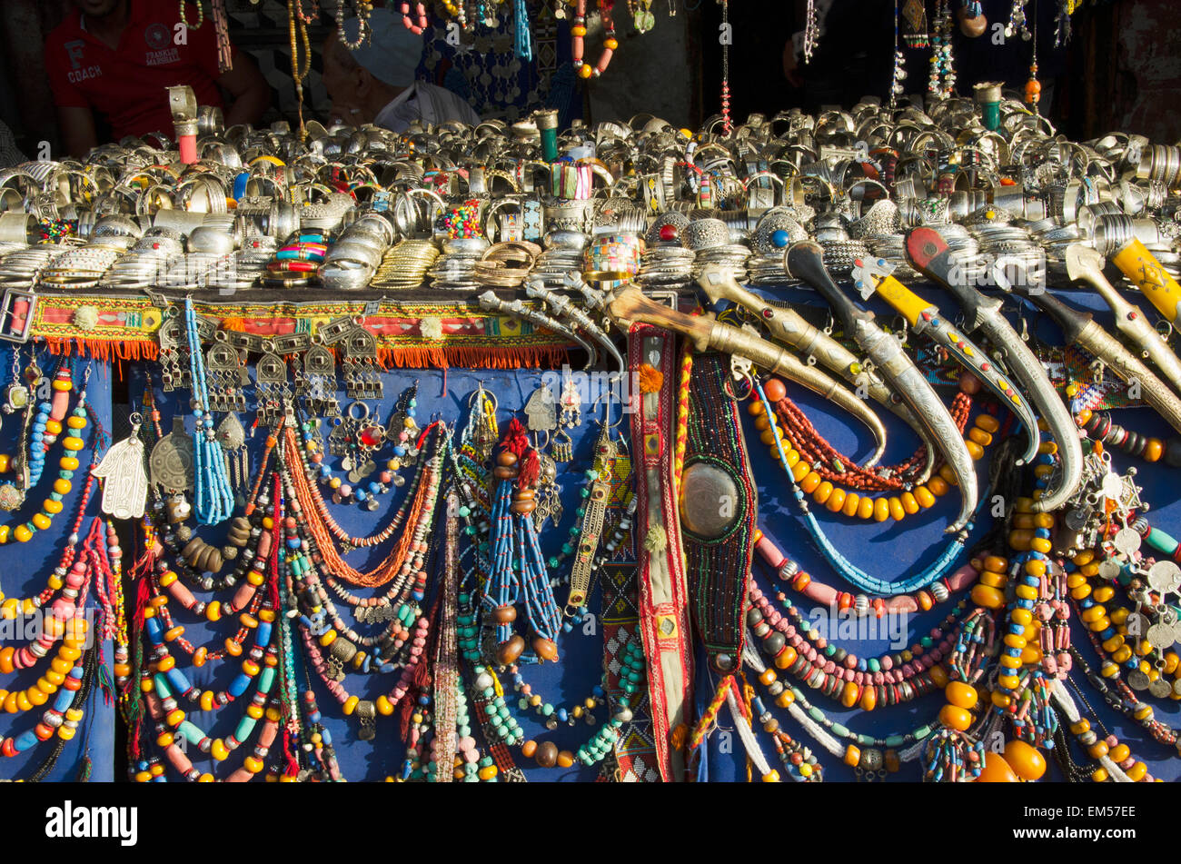 Morocco, Marrakech, Medina, Colorful jewelry on display Stock Photo - Alamy