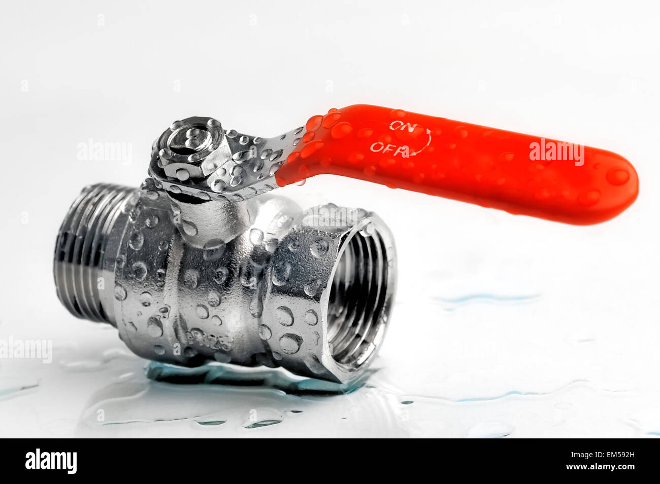 Plumbing valve on a white background Stock Photo