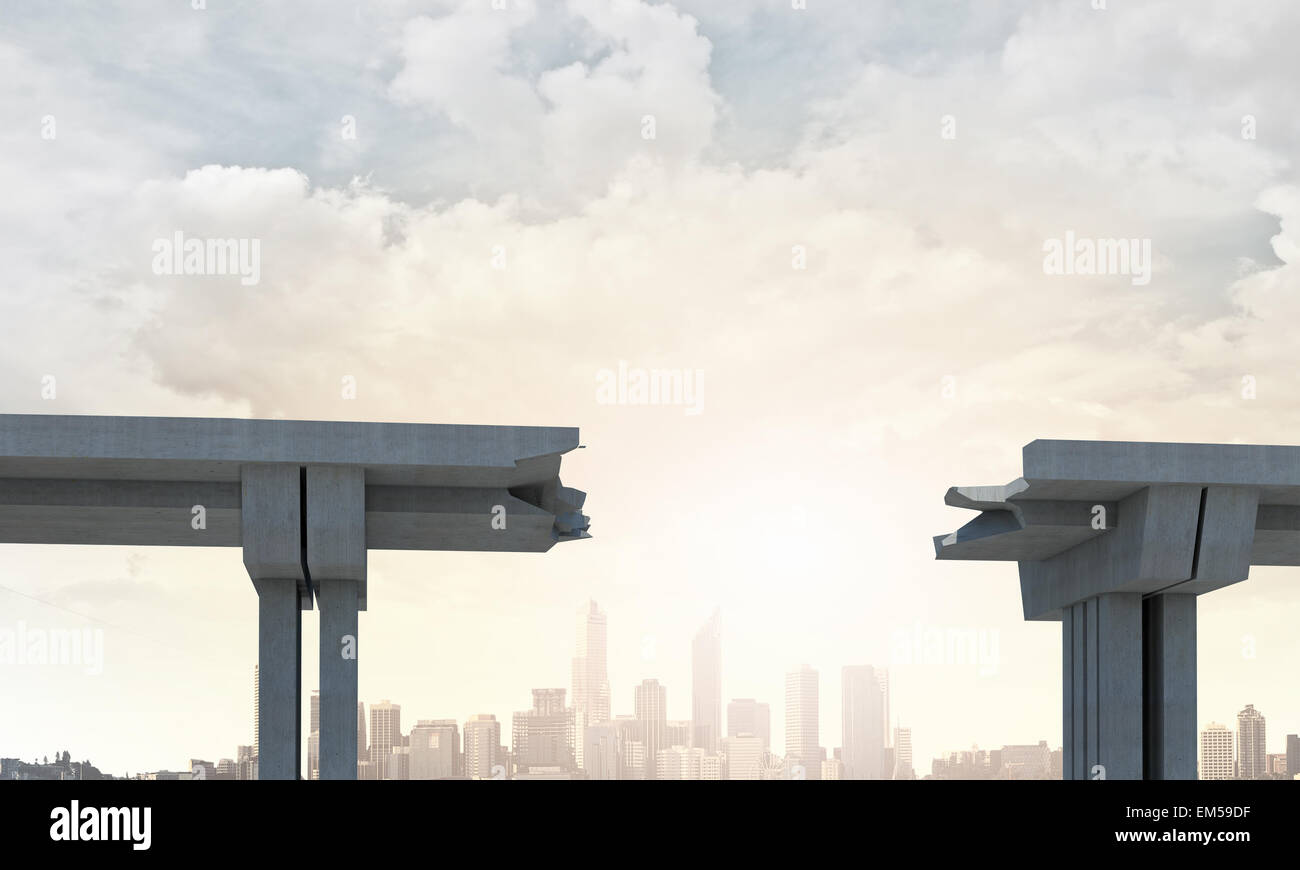A gap in the bridge Stock Photo Alamy