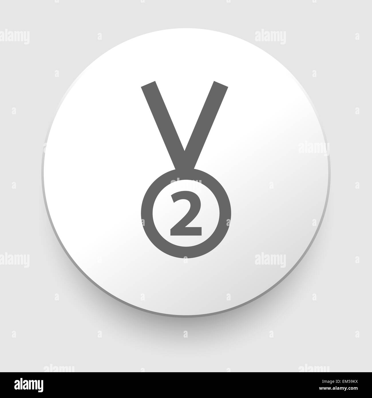 Second place trophy medal - vector Stock Photo