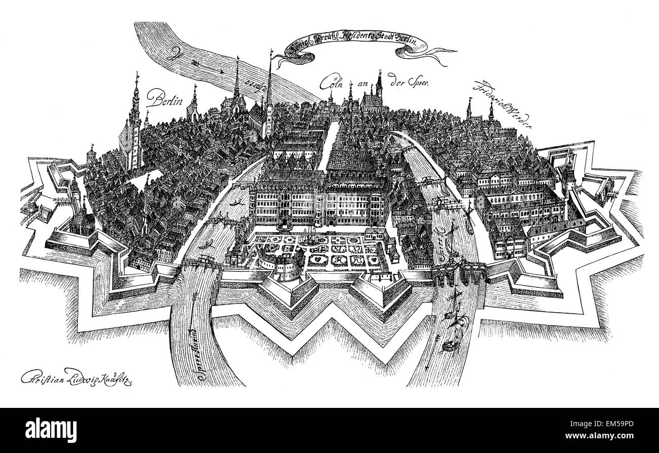 Berlin during the 17th century Stock Photo