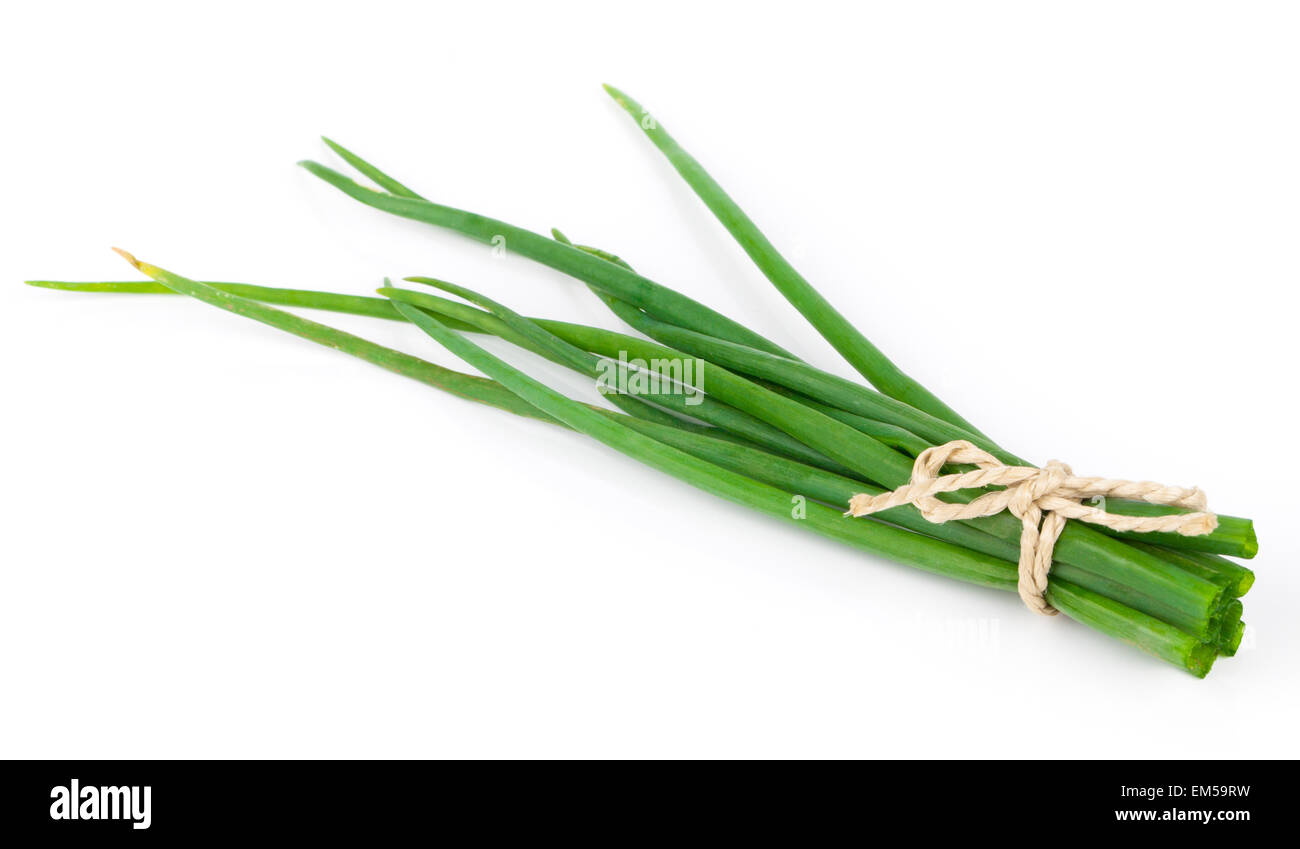 fresh green onions isolated on white background Stock Photo - Alamy