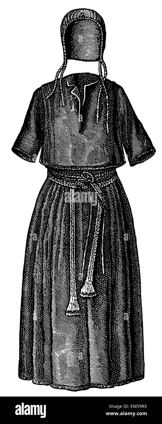 Woolen women dress from the Bronze Age, Jutland. According to Montelius Stock Photo