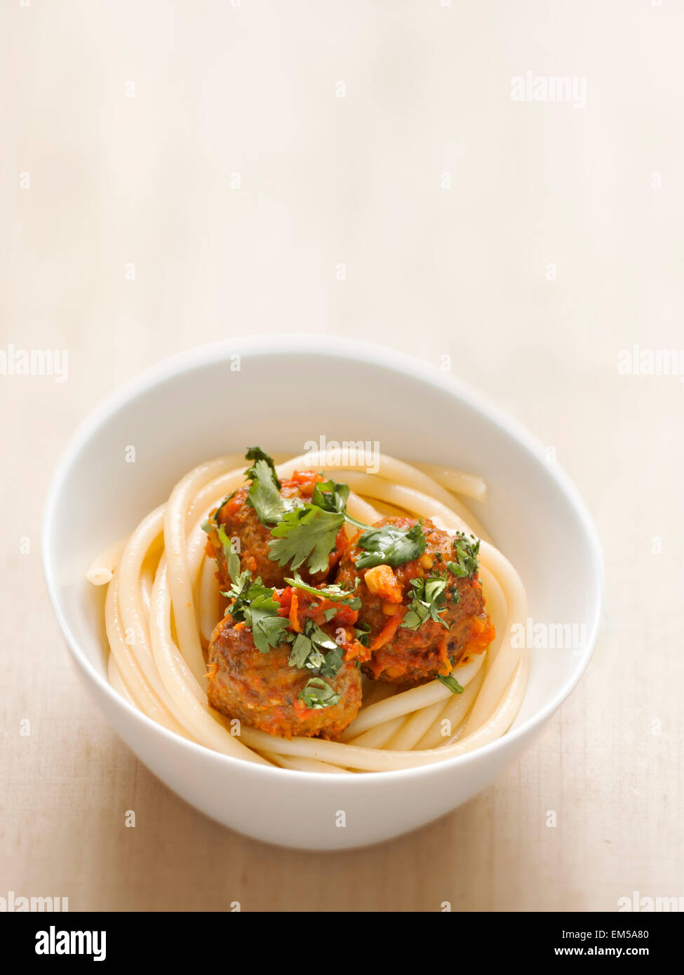 meatball spaghetti Stock Photo