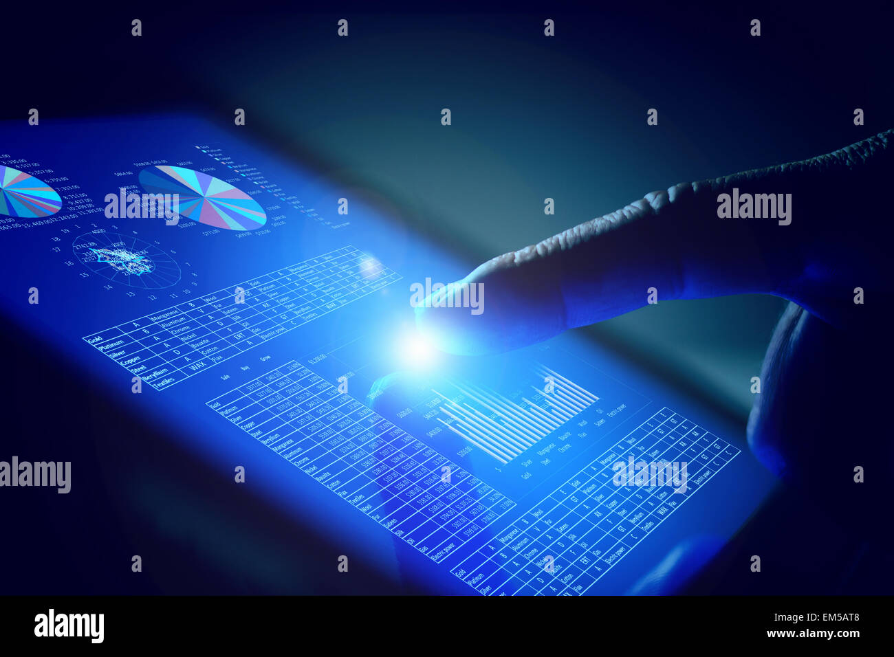 Closeup of finger touching tablet-pc screen Stock Photo - Alamy