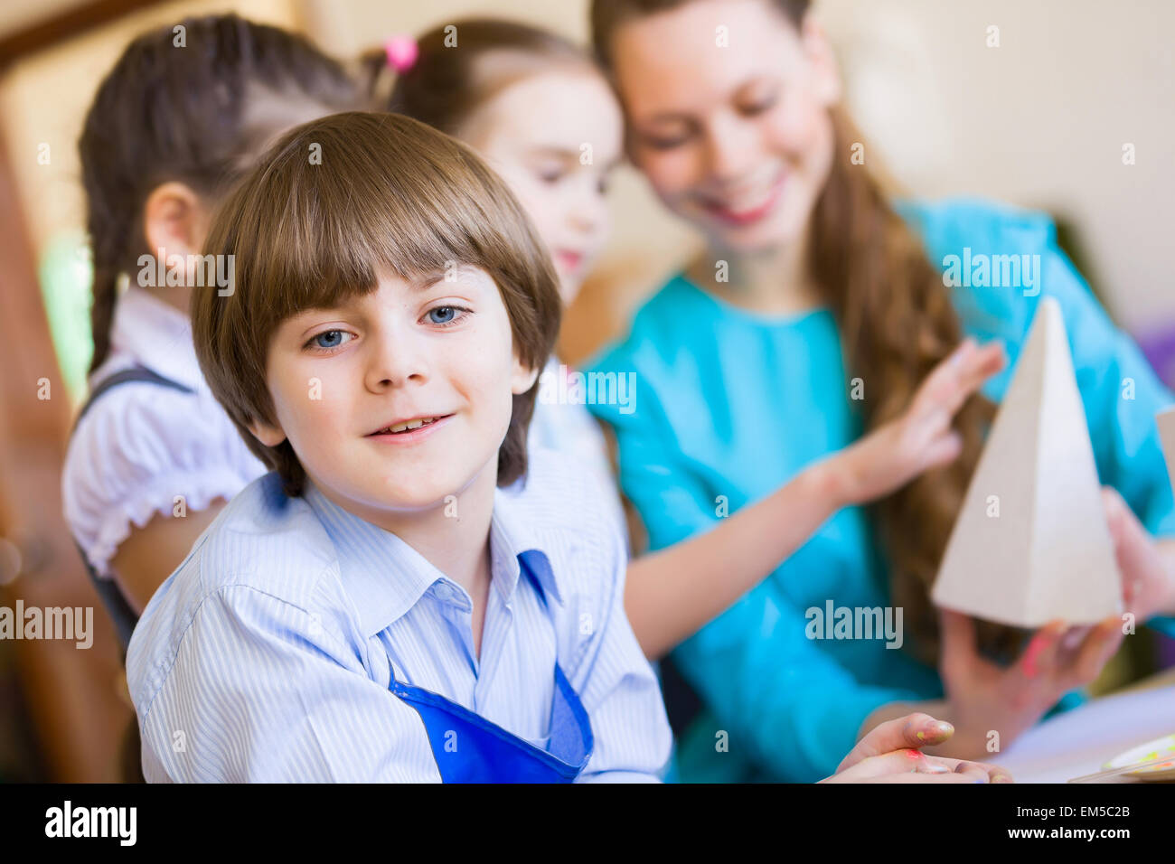 Children drawing and painting Stock Photo - Alamy