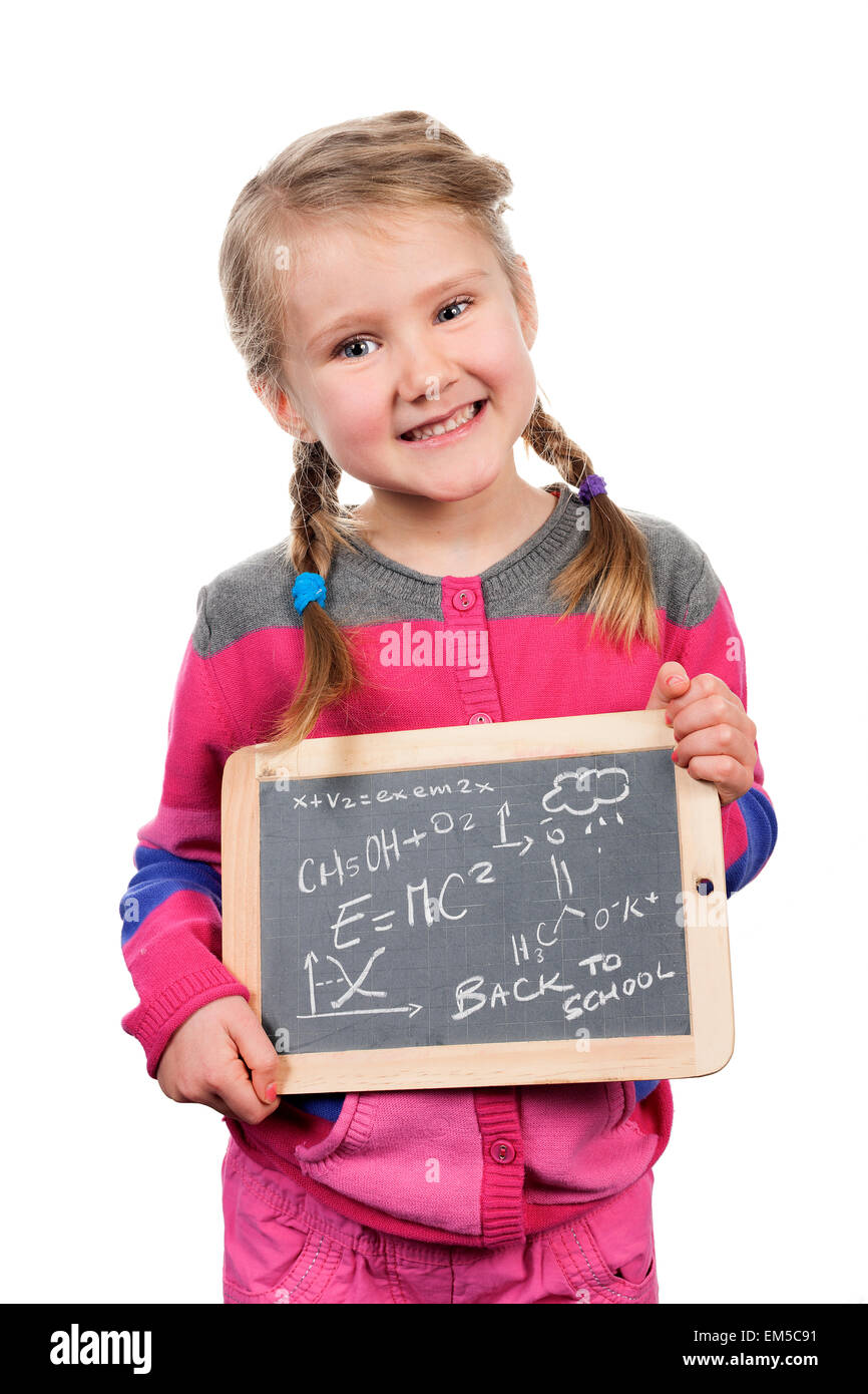 girl holding a slate Stock Photo - Alamy