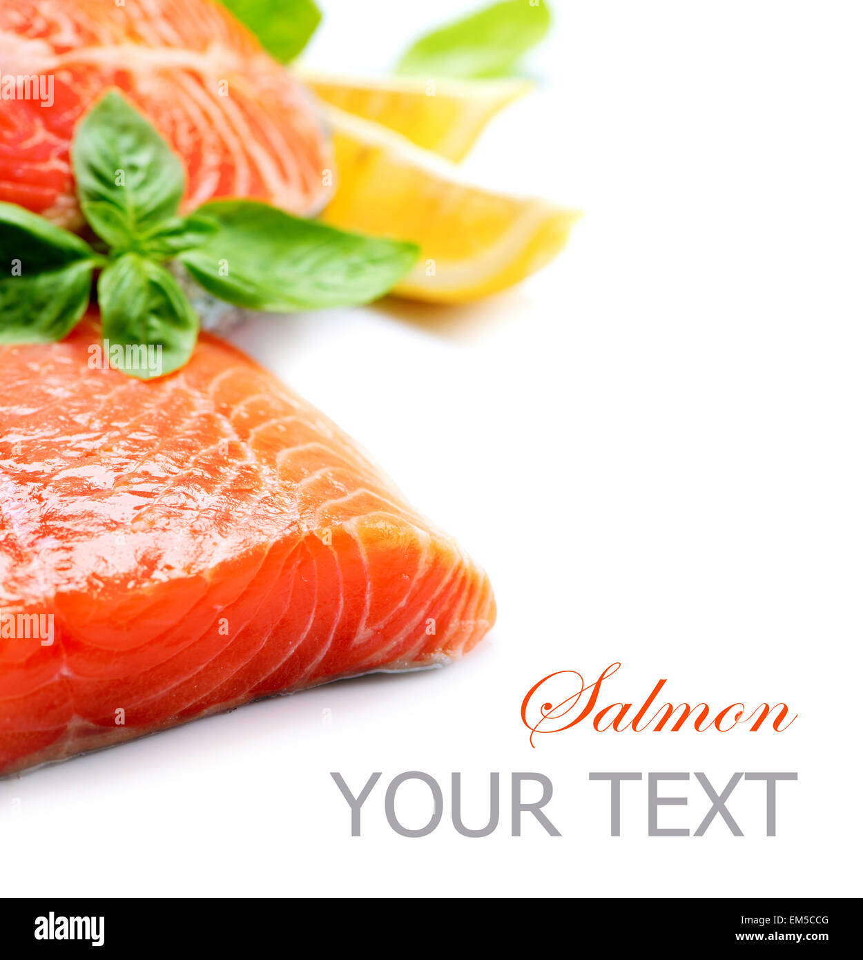 Salmon Raw Fillet. Red Fish isolated on a White Background Stock Photo ...