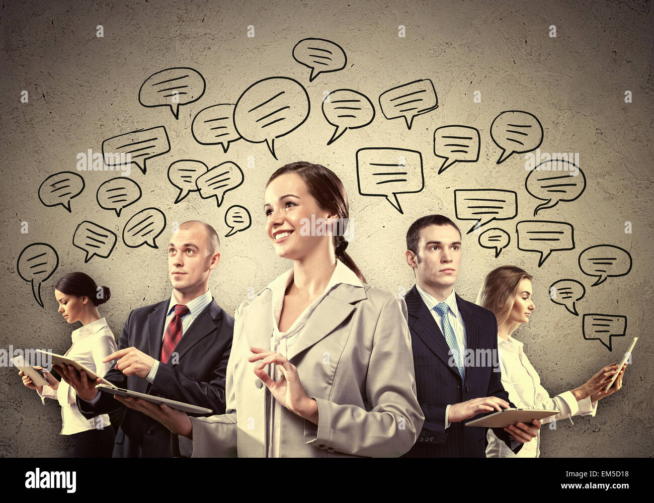Businesspeople team posing Stock Photo - Alamy
