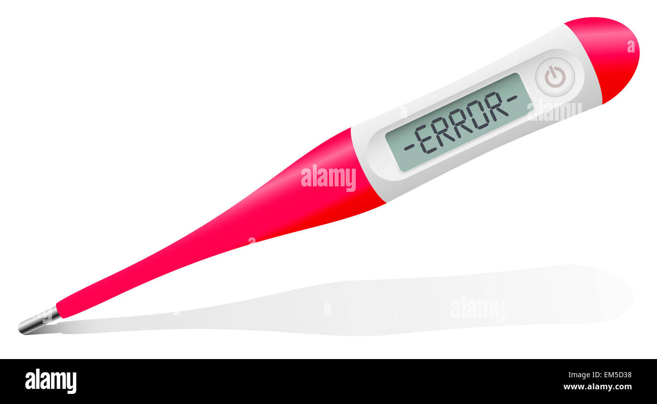 Digital thermometer - the display says ERROR. Stock Photo