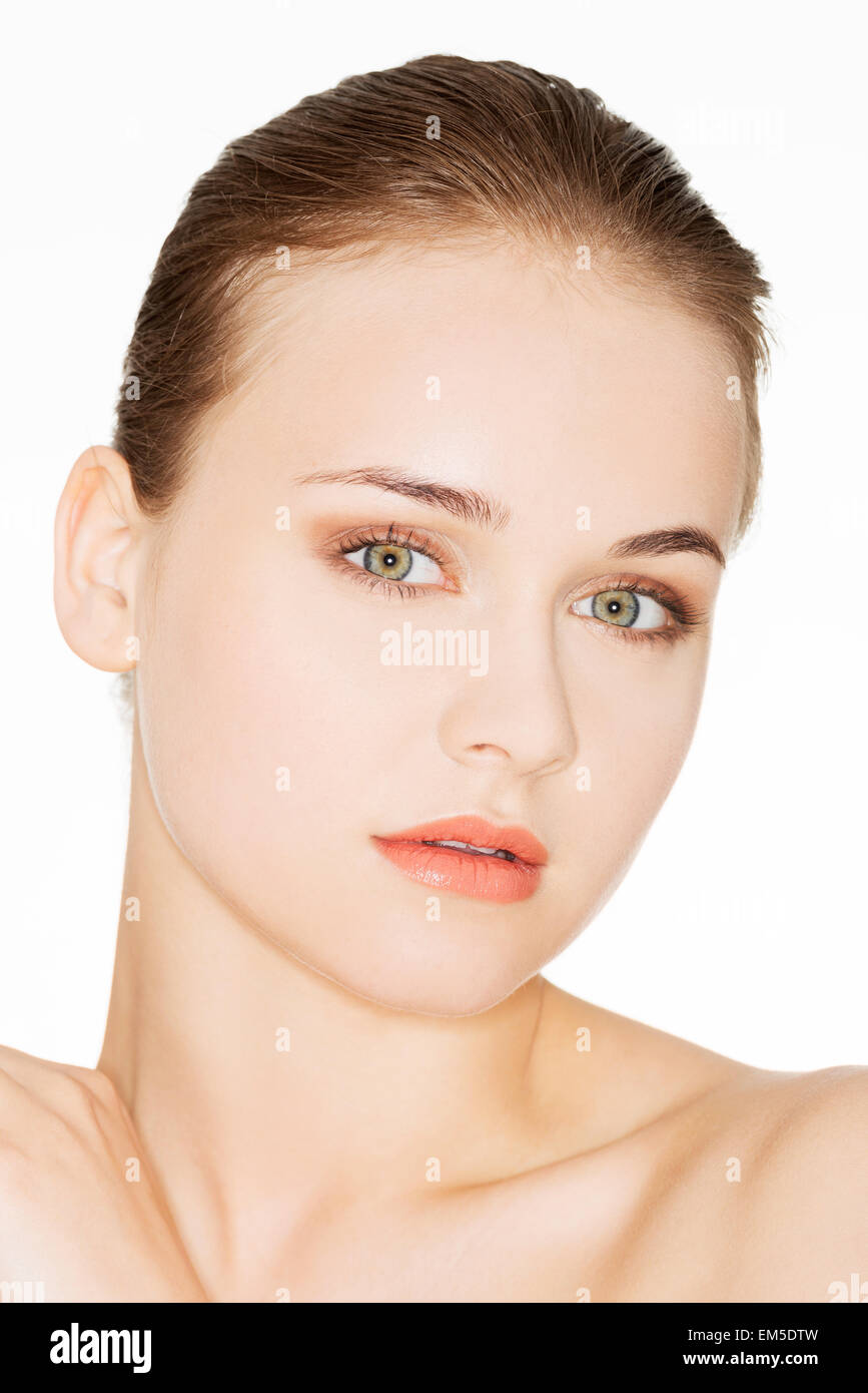 Beautiful young woman with healthy clean skin Stock Photo - Alamy