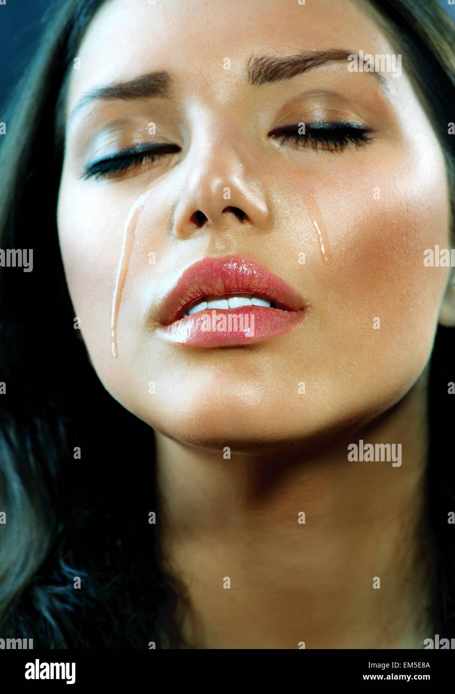 Crying Woman. Tears. Cry Stock Photo