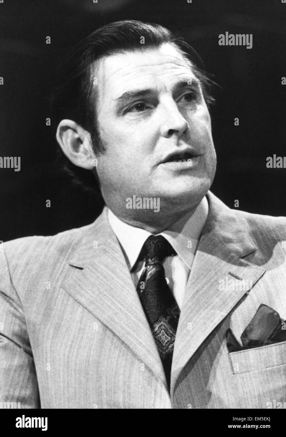 Councillor Trevor Jones, President of the Liberal Party, photographed during the partys 1973 conference in Southport, September 1973. Stock Photo