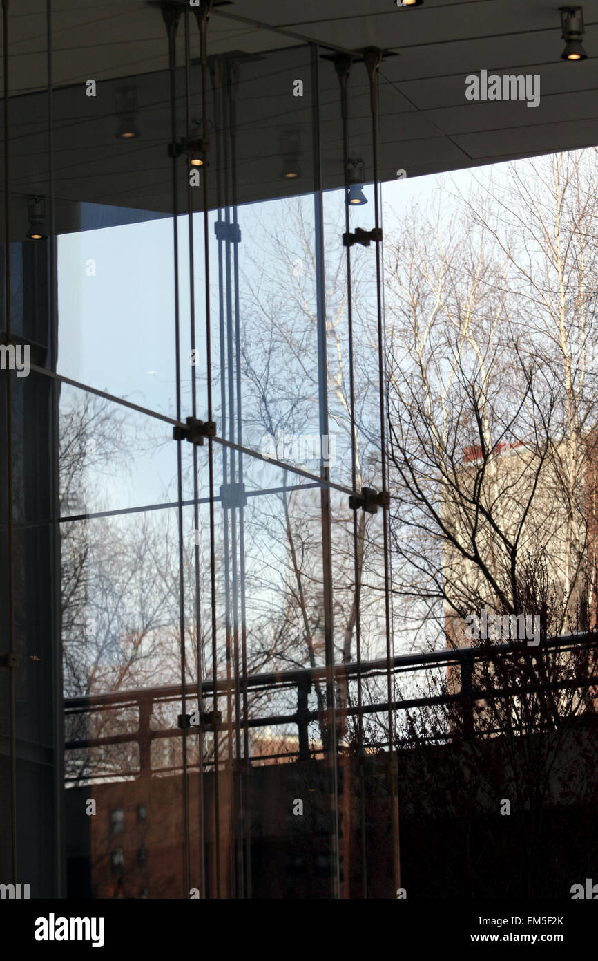 New York, USA. 15th Apr, 2015. Finishing touches are being put on the new Whitney Museum of American Art building at Washington Street and Gansevoort Street, in New York City's Meatpacking District at the end of the High Line, pictured in the background looking through the museum's glass exterior.  Designed by architect Renzo Piano, the 200,000-square-foot space will open to the public on May 1st, 2015        London 2012  - Olympics:   Swimming Practice        London 2012  - Olympics:  Diving Practice.        London 2012  - Olympics:  Swimming Practice. Credit:  Adam Stoltman/Alamy Live News Stock Photo