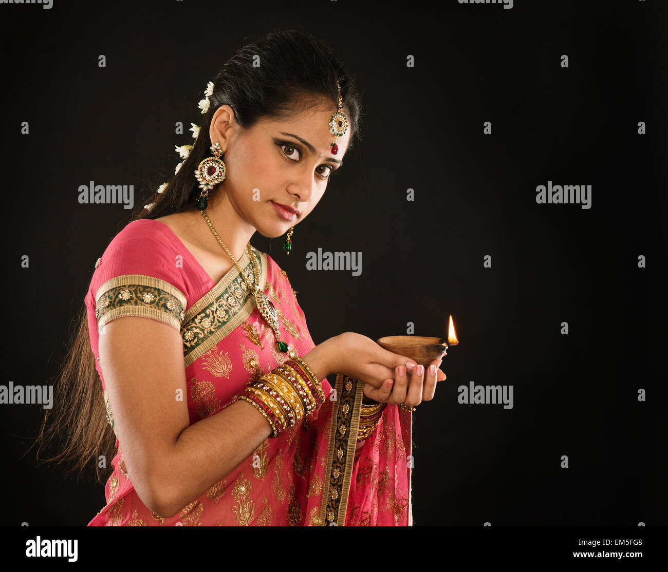 Diwali Indian girl Stock Photo