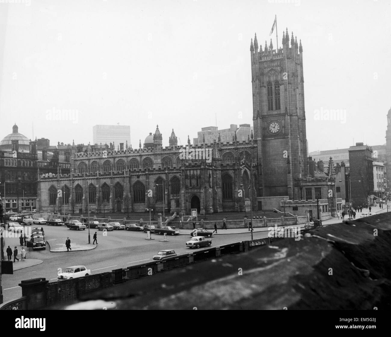 Manchester Cathedral 1960's. FMman Stock Photo