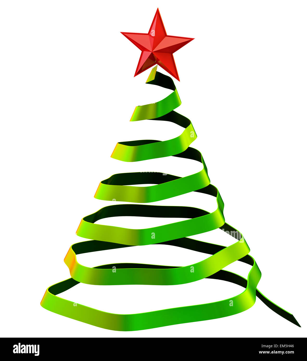 christmas tree with red star Stock Photo - Alamy