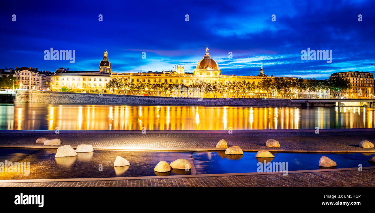 Lyon by sunset in summer Stock Photo