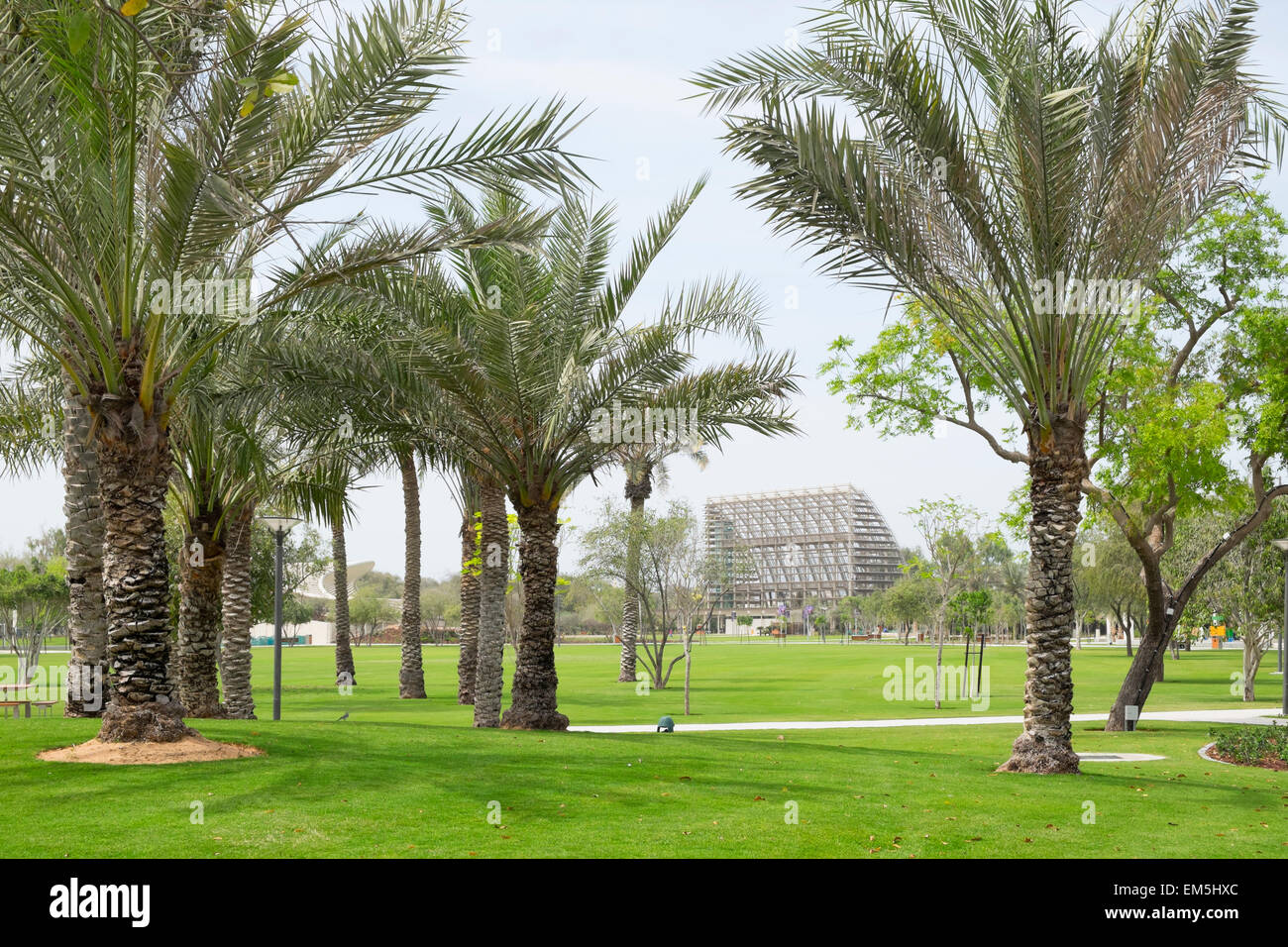 New Mushrif Central Park in Abu Dhabi United Arab Emirates Stock Photo