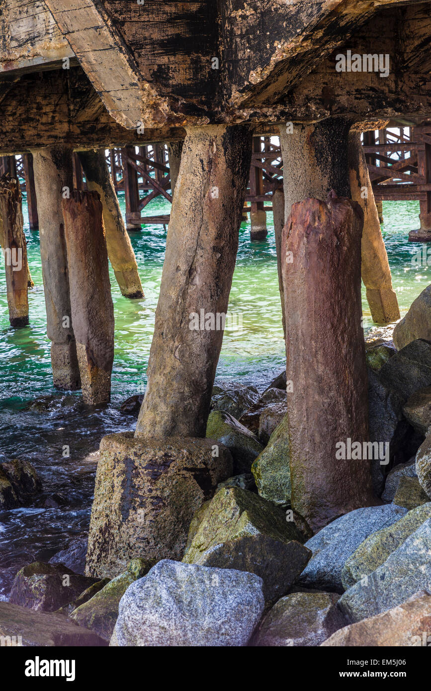Structure of a jetty in Barcelona, Catalonia, Spain Stock Photo