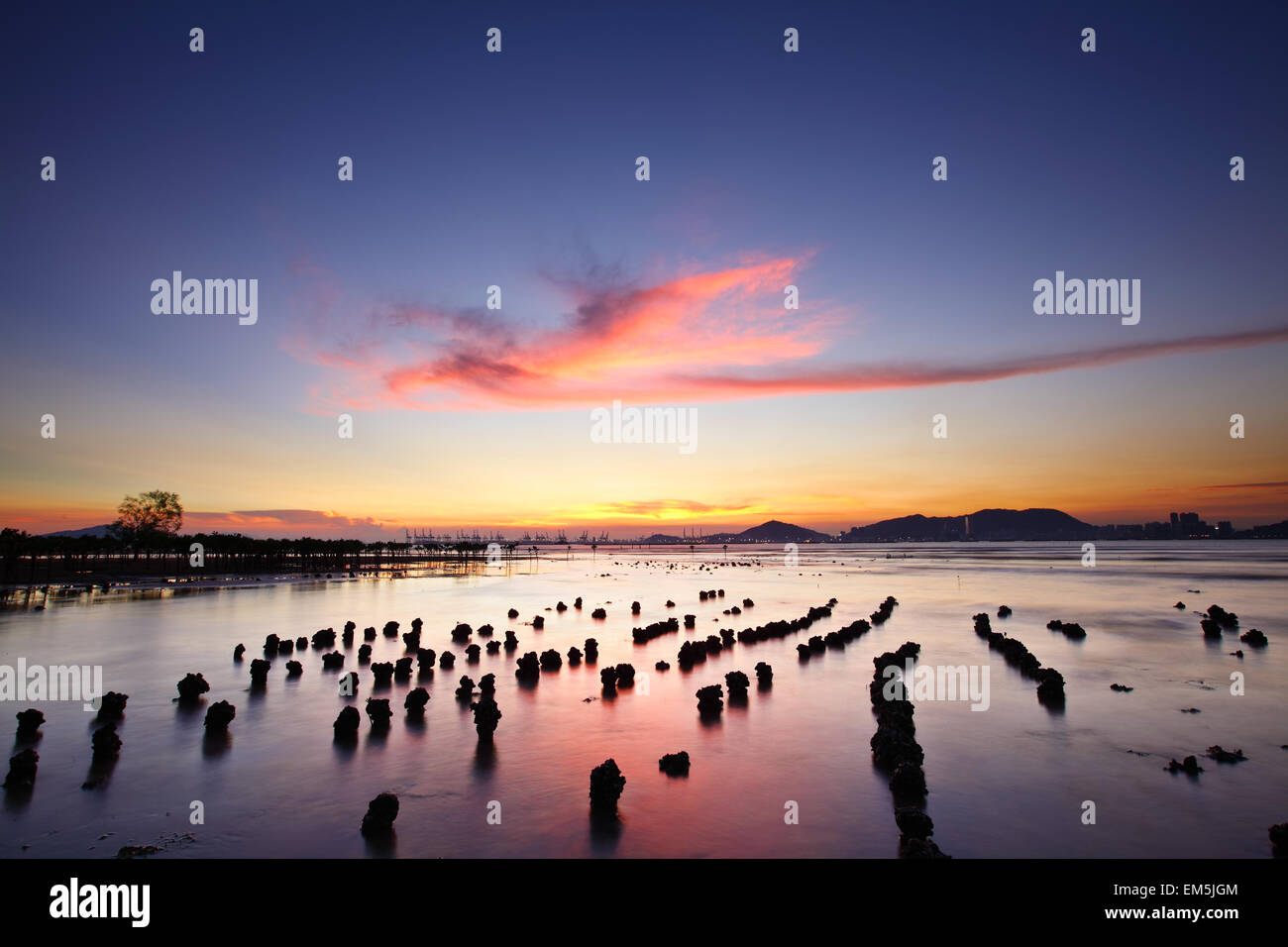 Sunset with sea Stock Photo