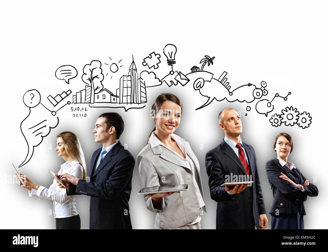 Businesspeople team posing Stock Photo - Alamy