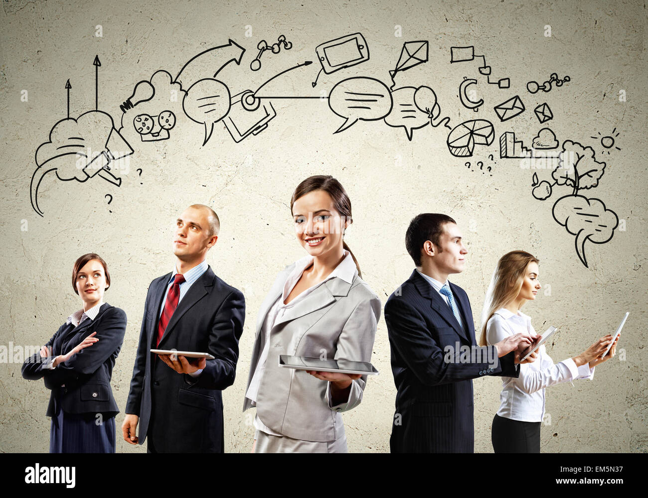 Businesspeople team posing Stock Photo - Alamy
