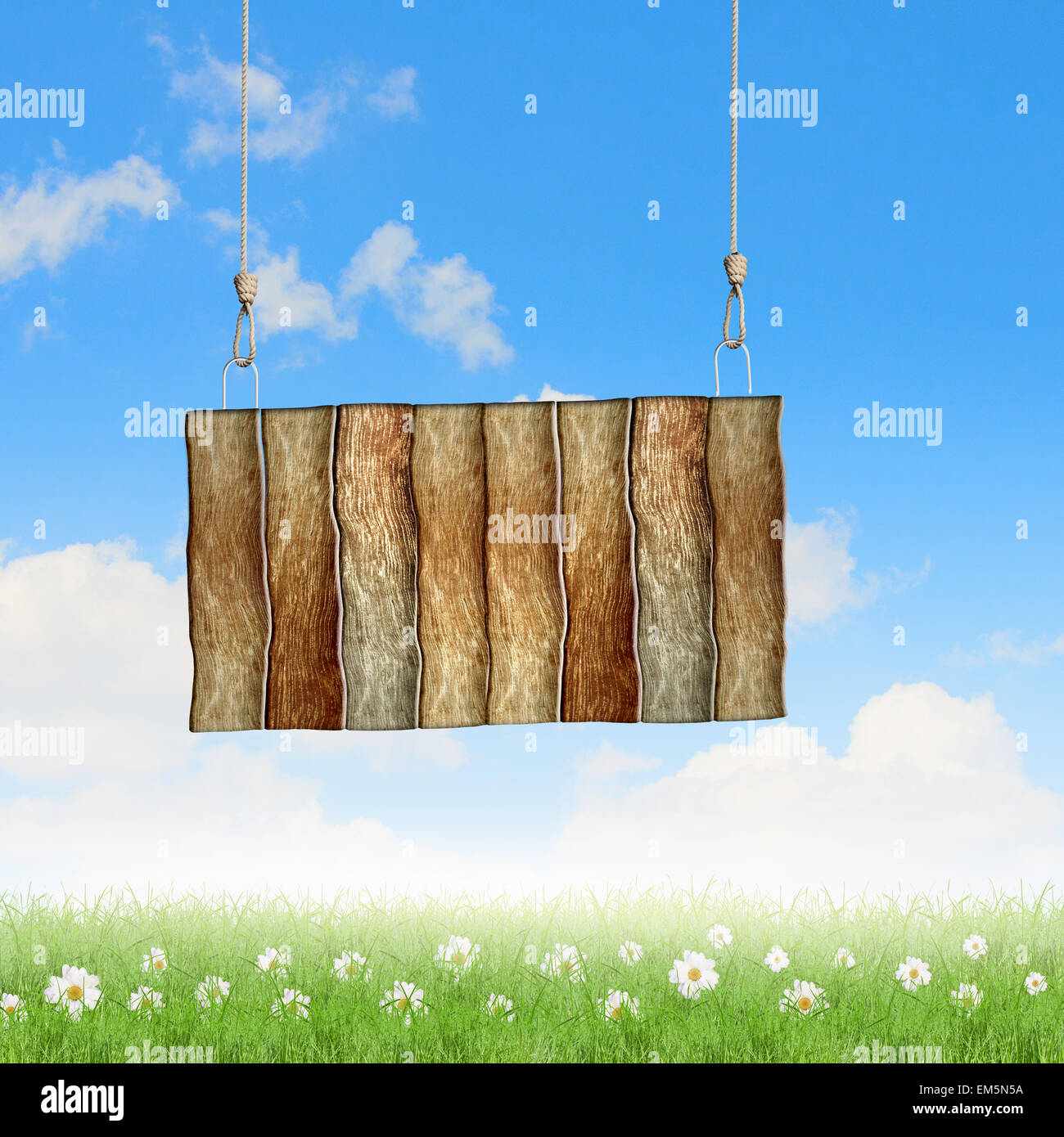 Wooden blank banner Stock Photo