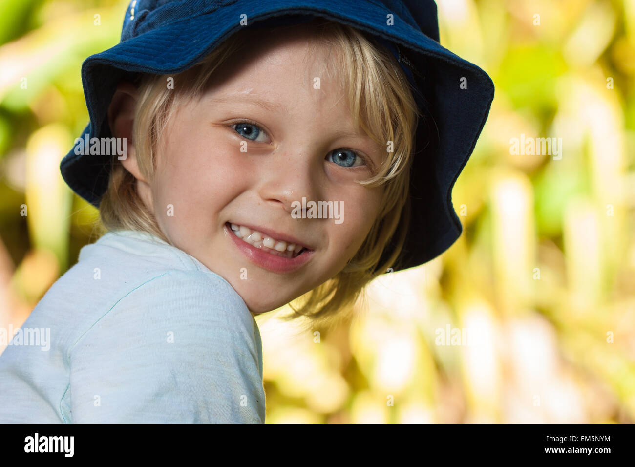 Portrait of cute boy outdoors Stock Photo - Alamy