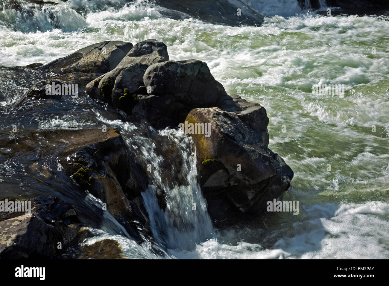 WA10311-00...WASHINGTON - Small cascade on the Klickitat River from the Klickitat Trail. Stock Photo