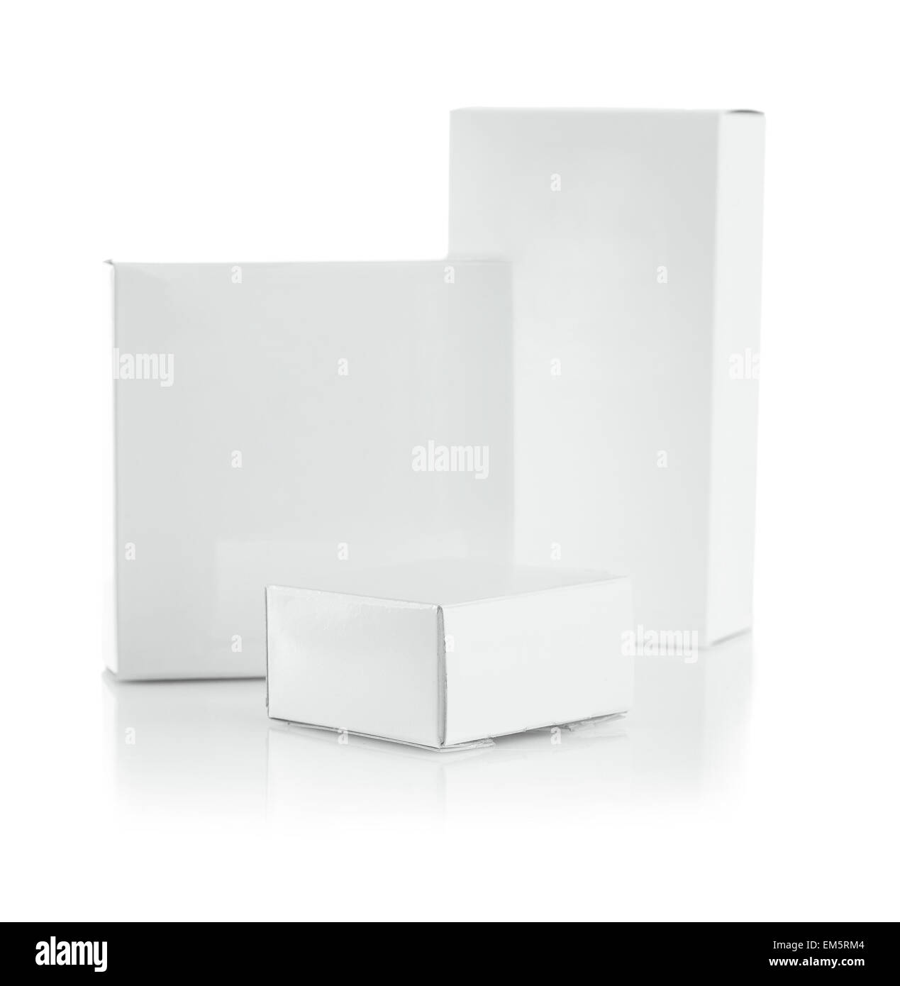 composition of white boxes Stock Photo - Alamy