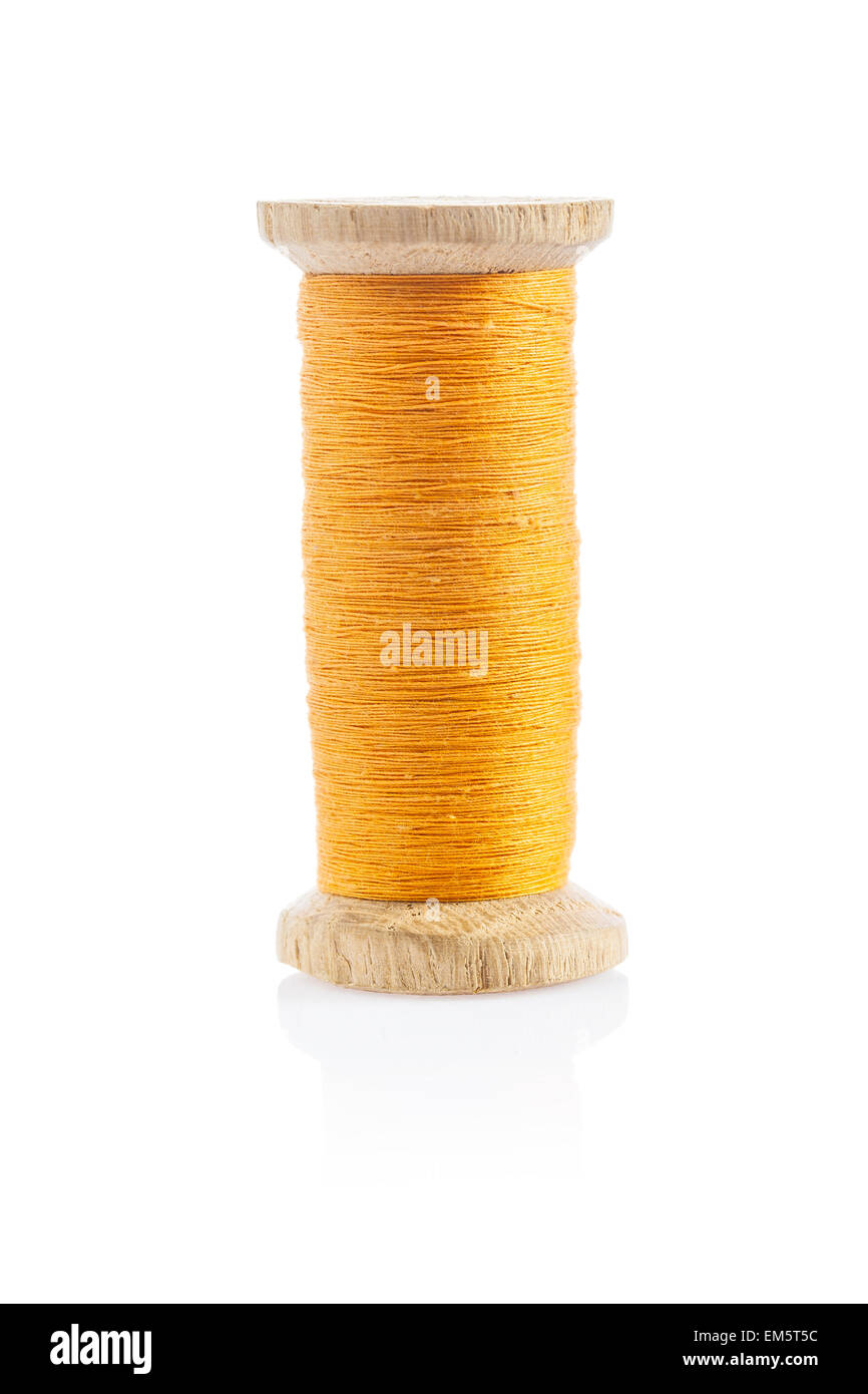 orange sewing thread Stock Photo