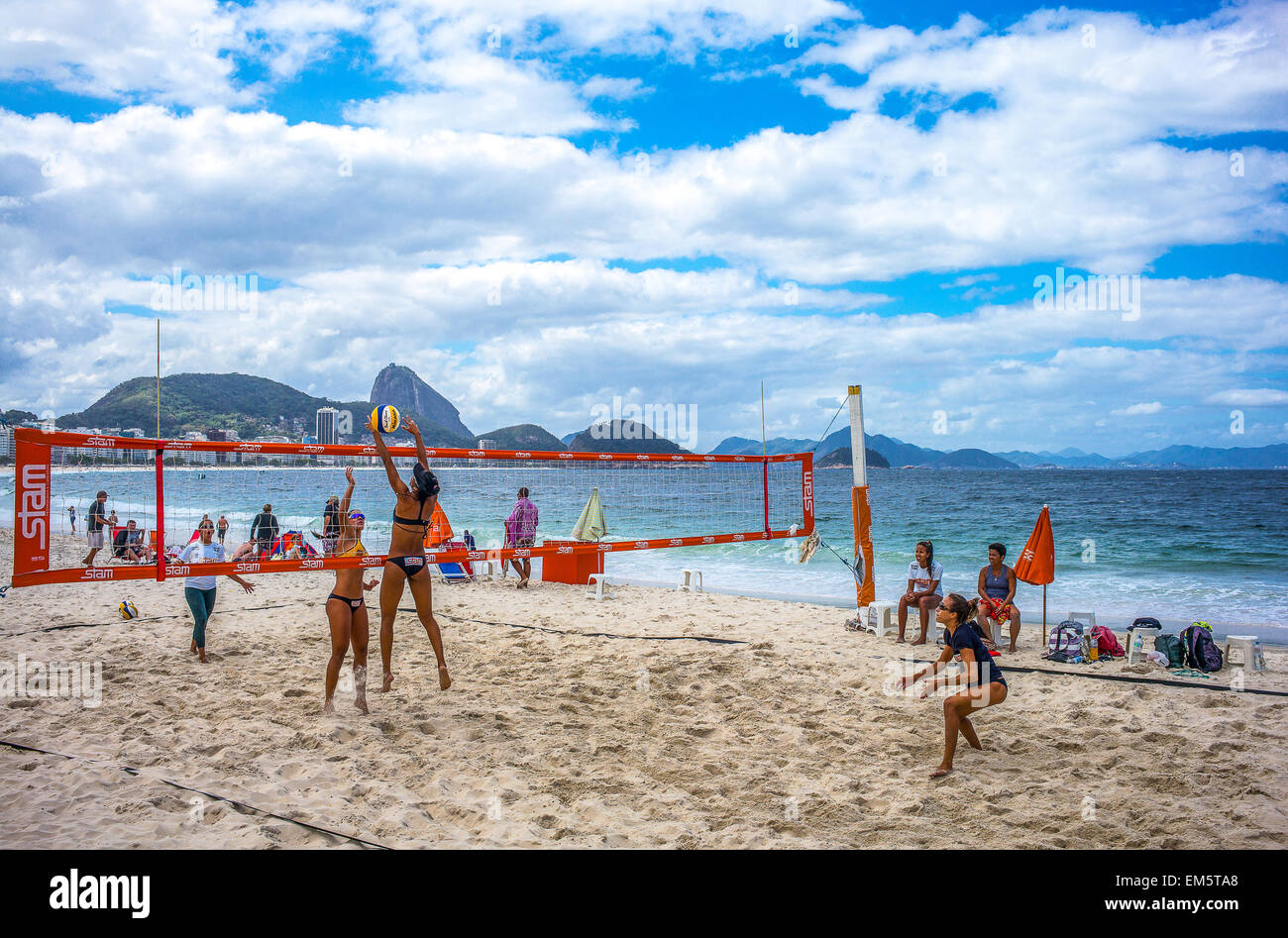 Copacabana Beach In Rio De Janeiro Brazil Stock Photo 