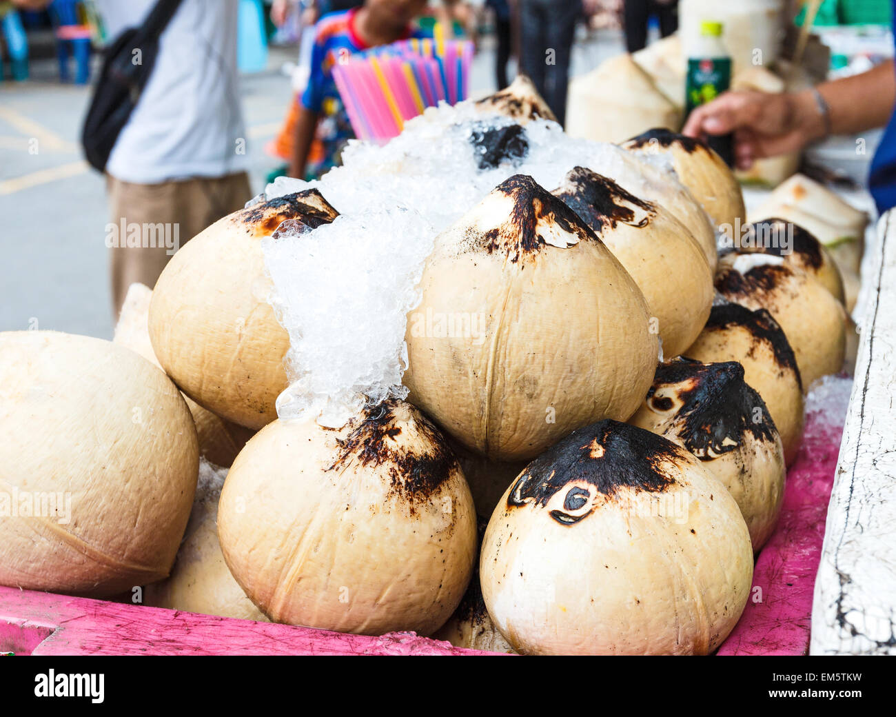 Young coconut drinks Stock Photo Alamy