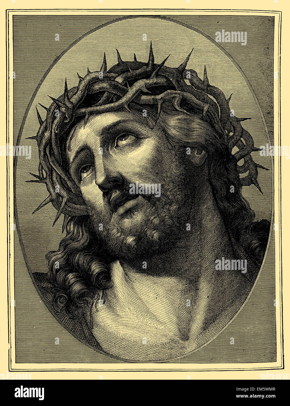 Ecce Homo, Jesus Christ as martyr with Crown of Thorns Stock Photo Alamy