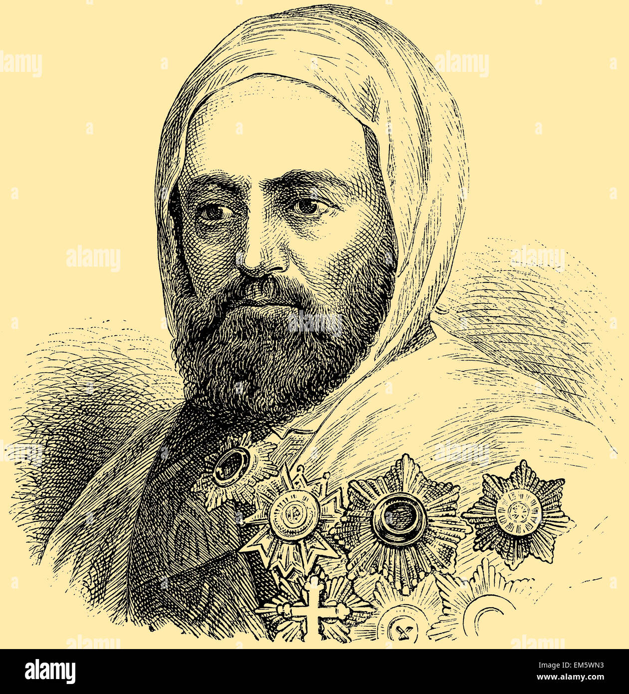 Abd el-Kader,  Abd al-Qadir (September 6, 1808 - May 26, 1883), Algerian Islamic scholar and national hero Stock Photo