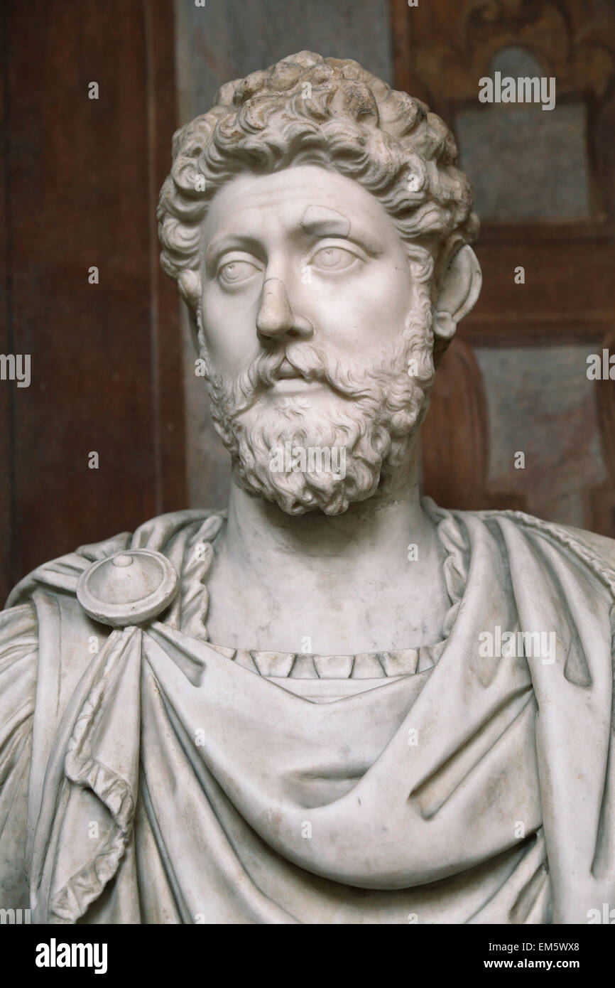Marcus Aurelius (121180 AD). Roman Emperor from 161180. Bust. National Roman Museum. Altemps
