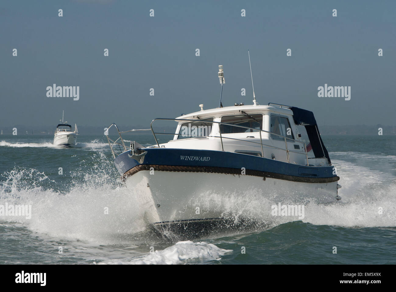 Hardy motorboat at speed in the Solent Stock Photo - Alamy
