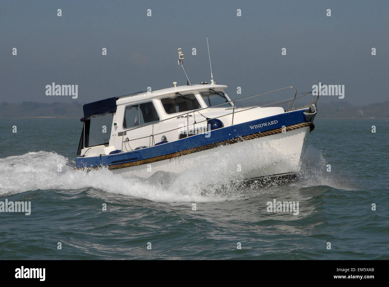 Hardy motorboat at speed in the Solent Stock Photo - Alamy