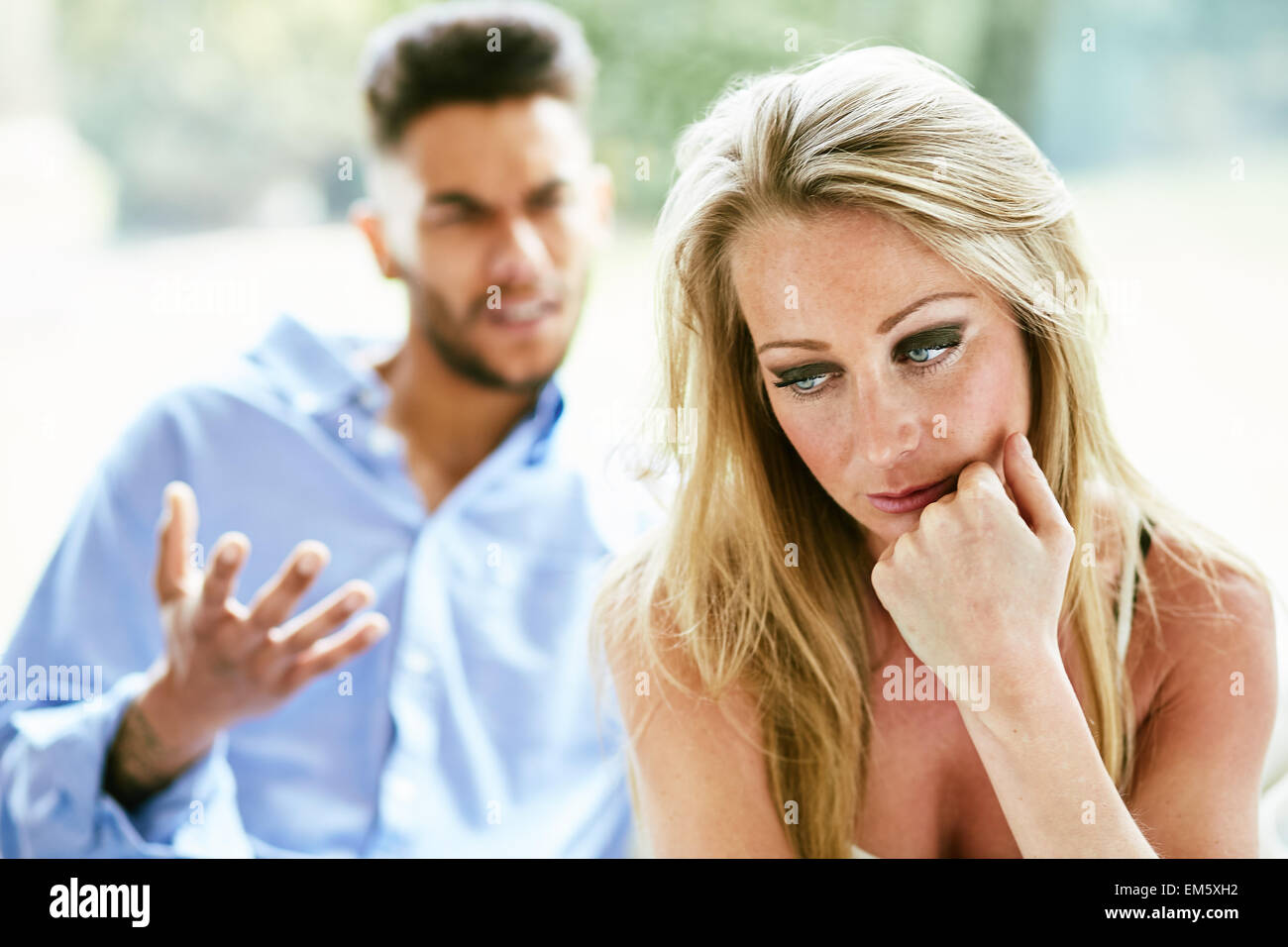 Woman fed up of partner Stock Photo