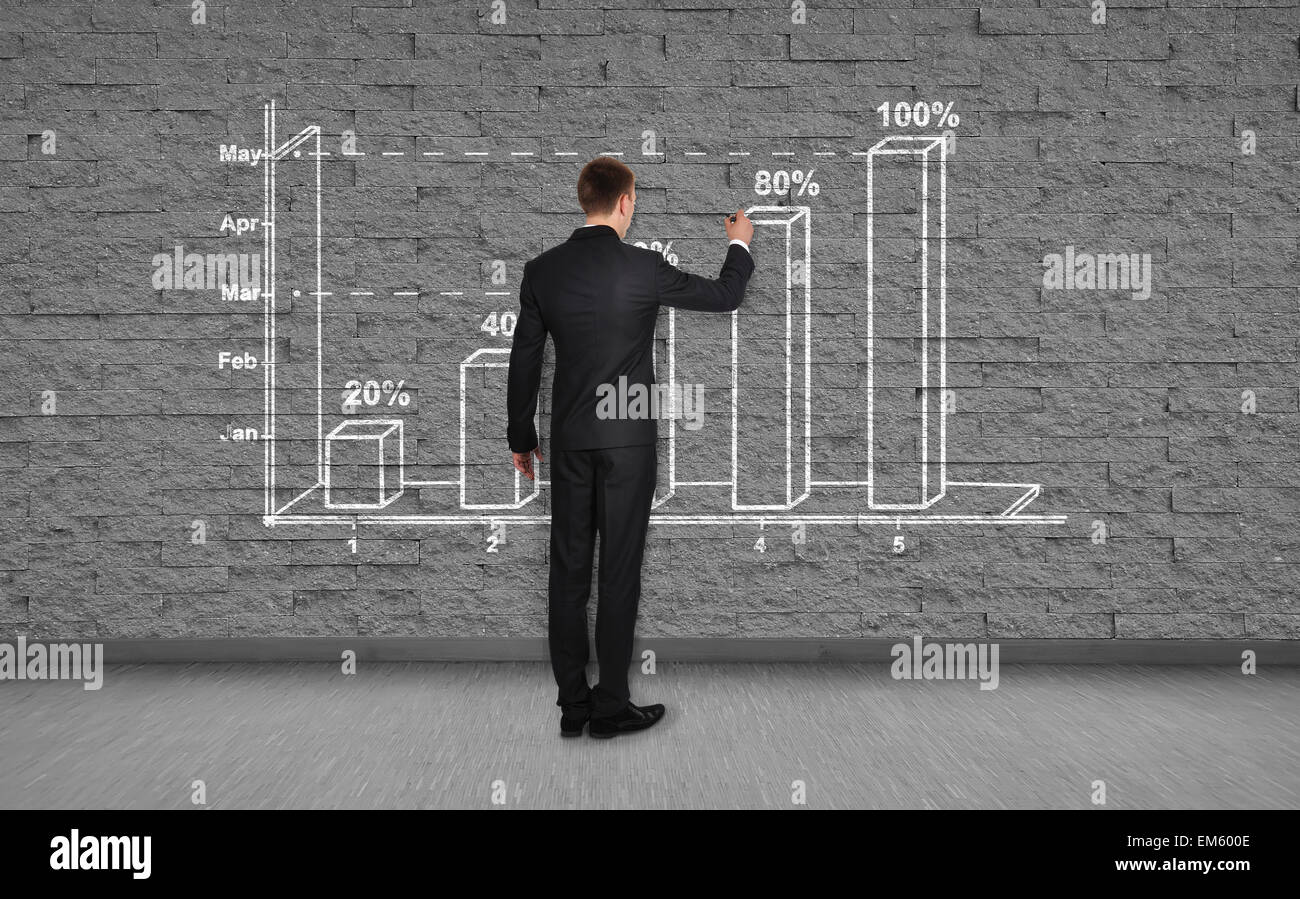 man drawing graph Stock Photo Alamy