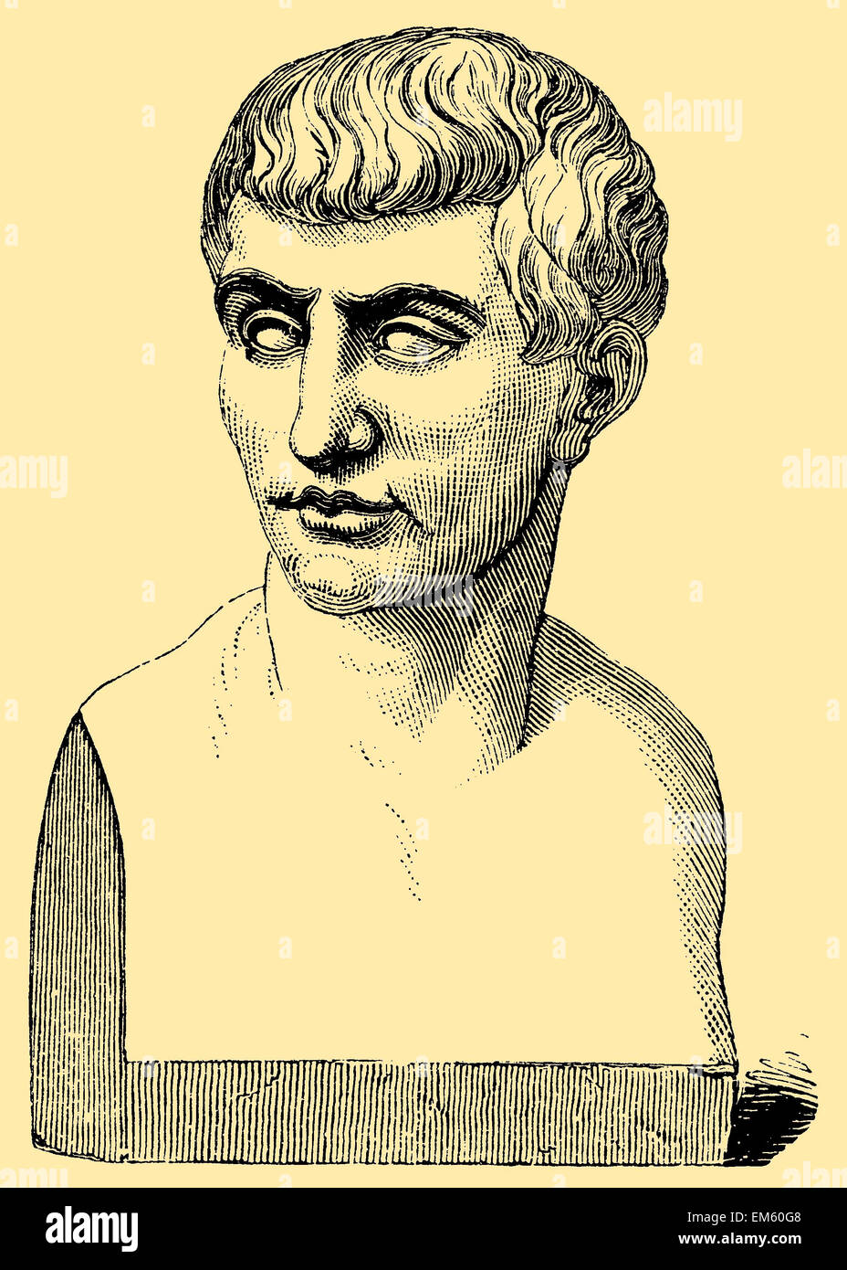 Marcus Junius Brutus (June 85 BC – October 42 BC), politician of the late Roman Republic and one of the murderers of Caesar Stock Photo