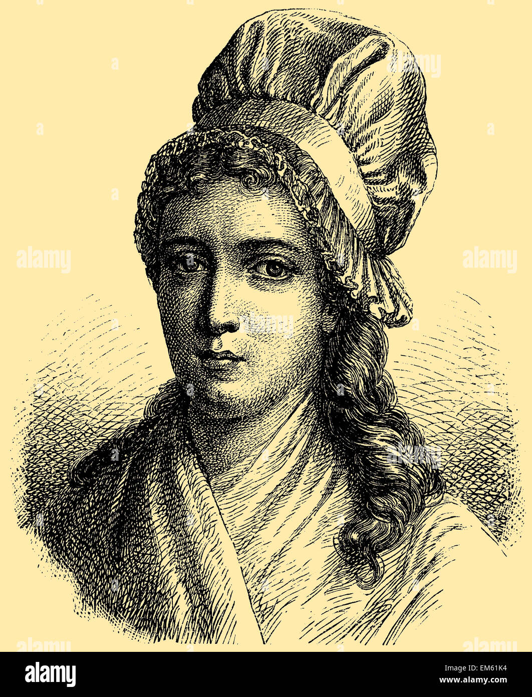 Charlotte Corday (1768 - 1793), figure of the French Revolution, murderess of Marat Stock Photo
