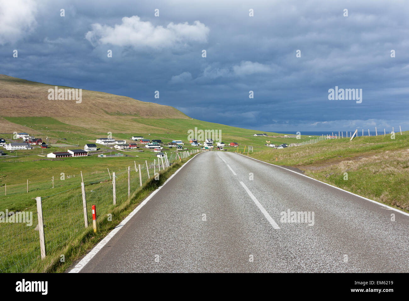 Remote road of Faroe islands Stock Photo