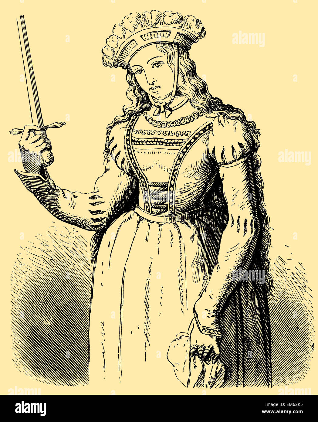 Saint Joan of Arc or The Maid of Orléans, Jeanne d'Arc (ca. 1412 - 1431), national heroine of France and a Catholic saint Stock Photo