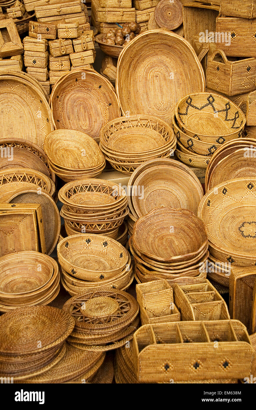 Indonesia, Bali, Ubud, Woven Baskets For Sale Stock Photo Alamy