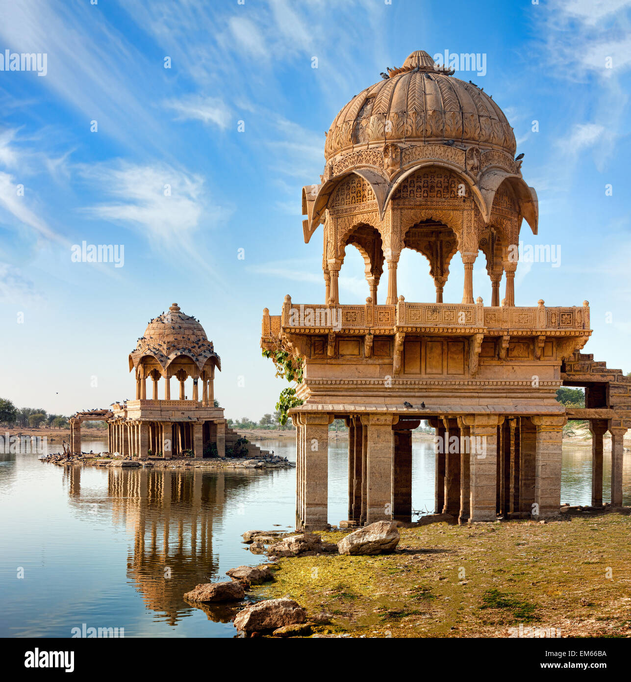 Gadi Sagar (Gadisar), Jaisalmer, Rajasthan, India, Asia Stock Photo