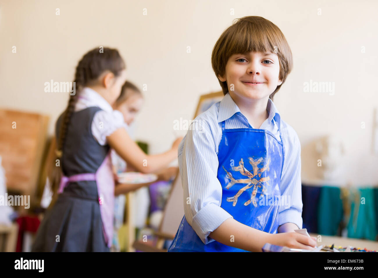 Cute boy painting Stock Photo