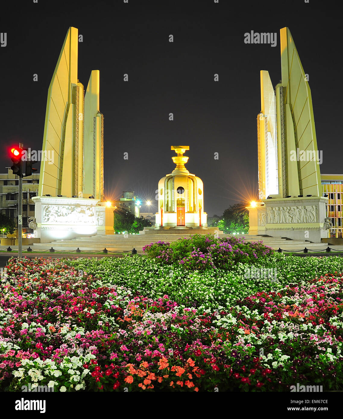 The Democracy Monument is a public monument in the centre of Bangkok, capital of Thailand Stock Photo